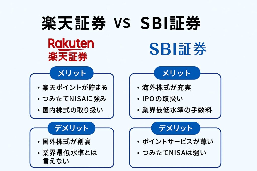 楽天証券とSBI証券を比較